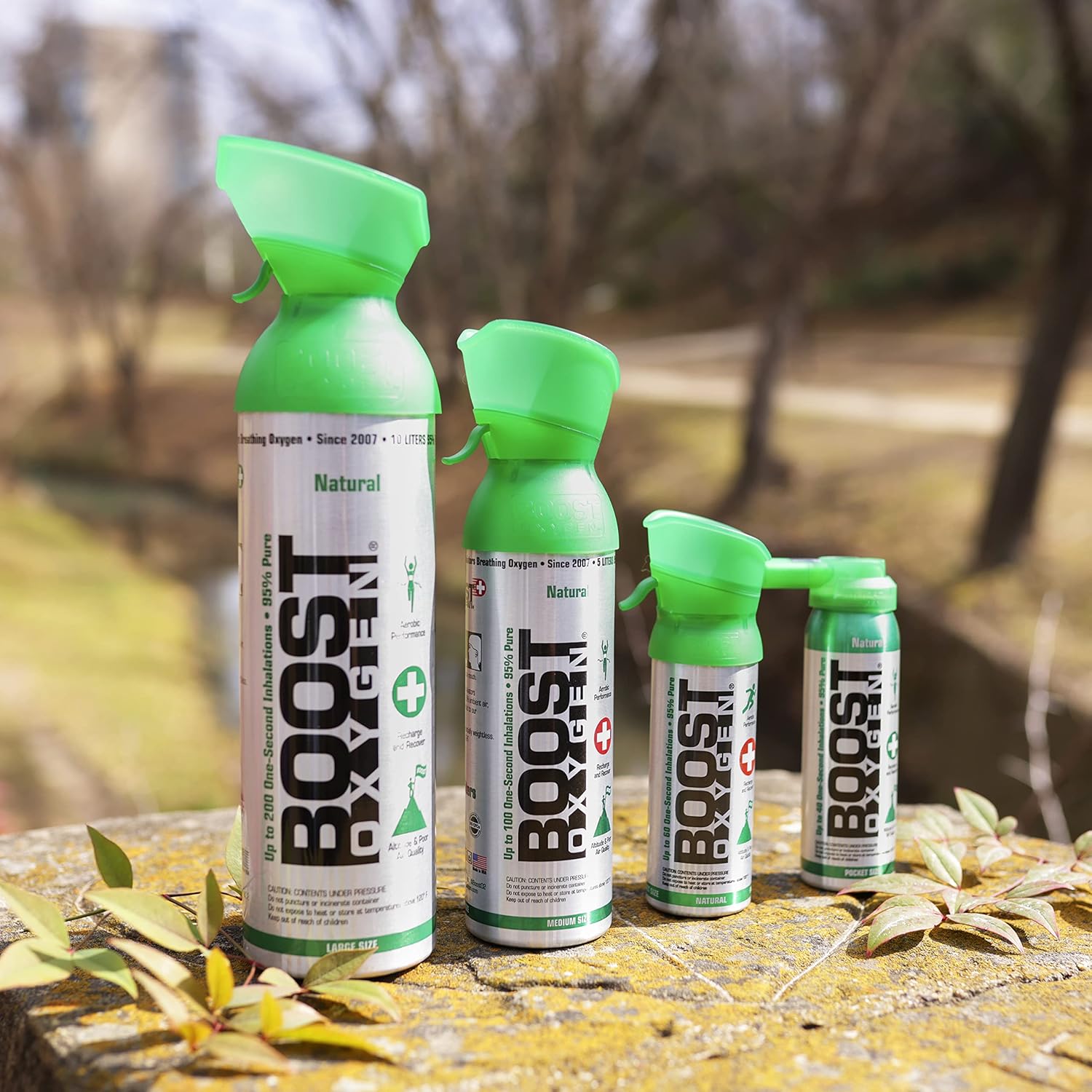 Boost Oxygen Large Natural 10 Liter Canister | Respiratory Support for Aerobic Recovery, Altitude, Performance and Health (7 Pack)