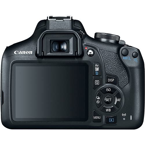 Canon EOS Rebel T7 DSLR Camera with 18-55mm & 75-300mm Lens Bundle with Extra Canon Battery + 2X 64GB Memory Cards + Accessory Kit Including Bag, Flash, Aux Lenses, Software & More