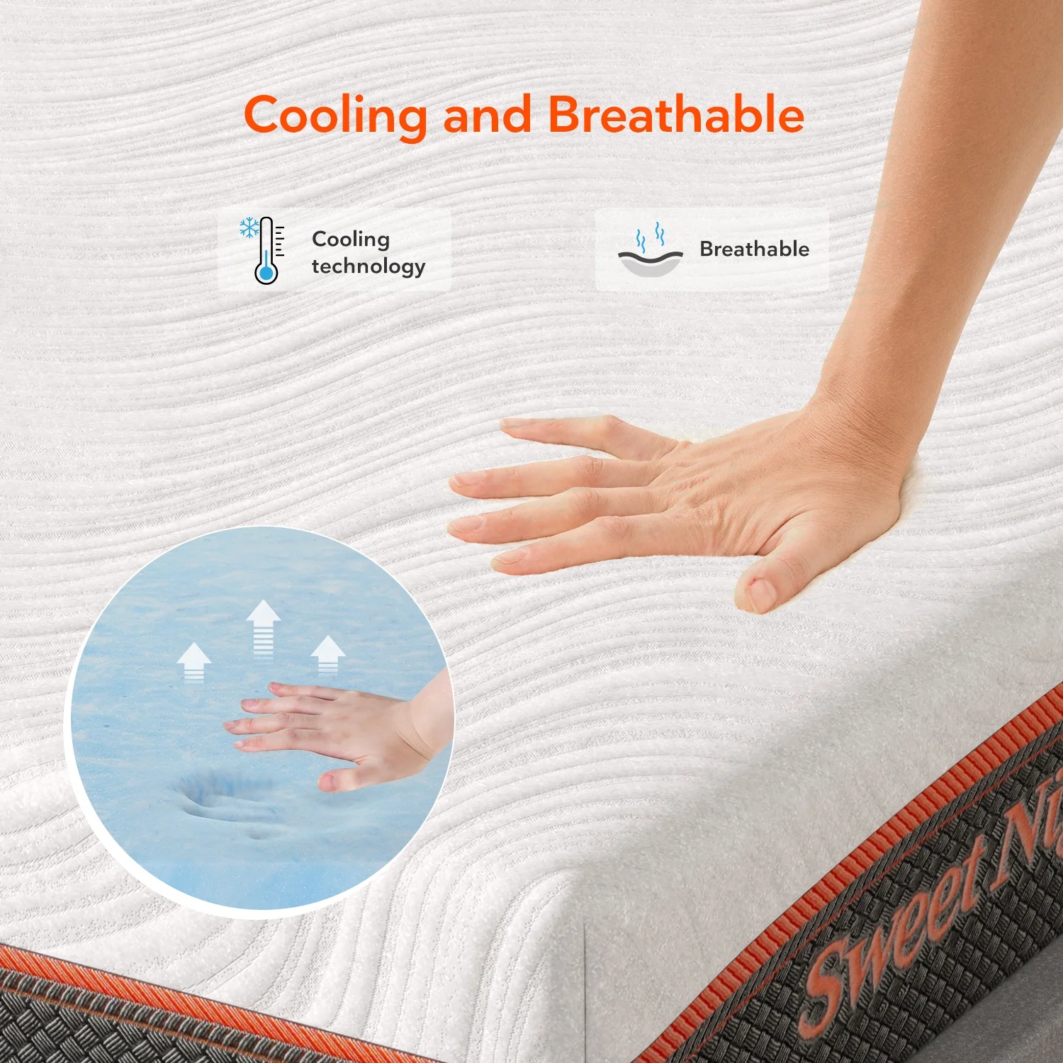 Sweetnight Dreamy 12" Adult Gel Memory Foam Pocket Spring Hybrid Mattress, Queen Size