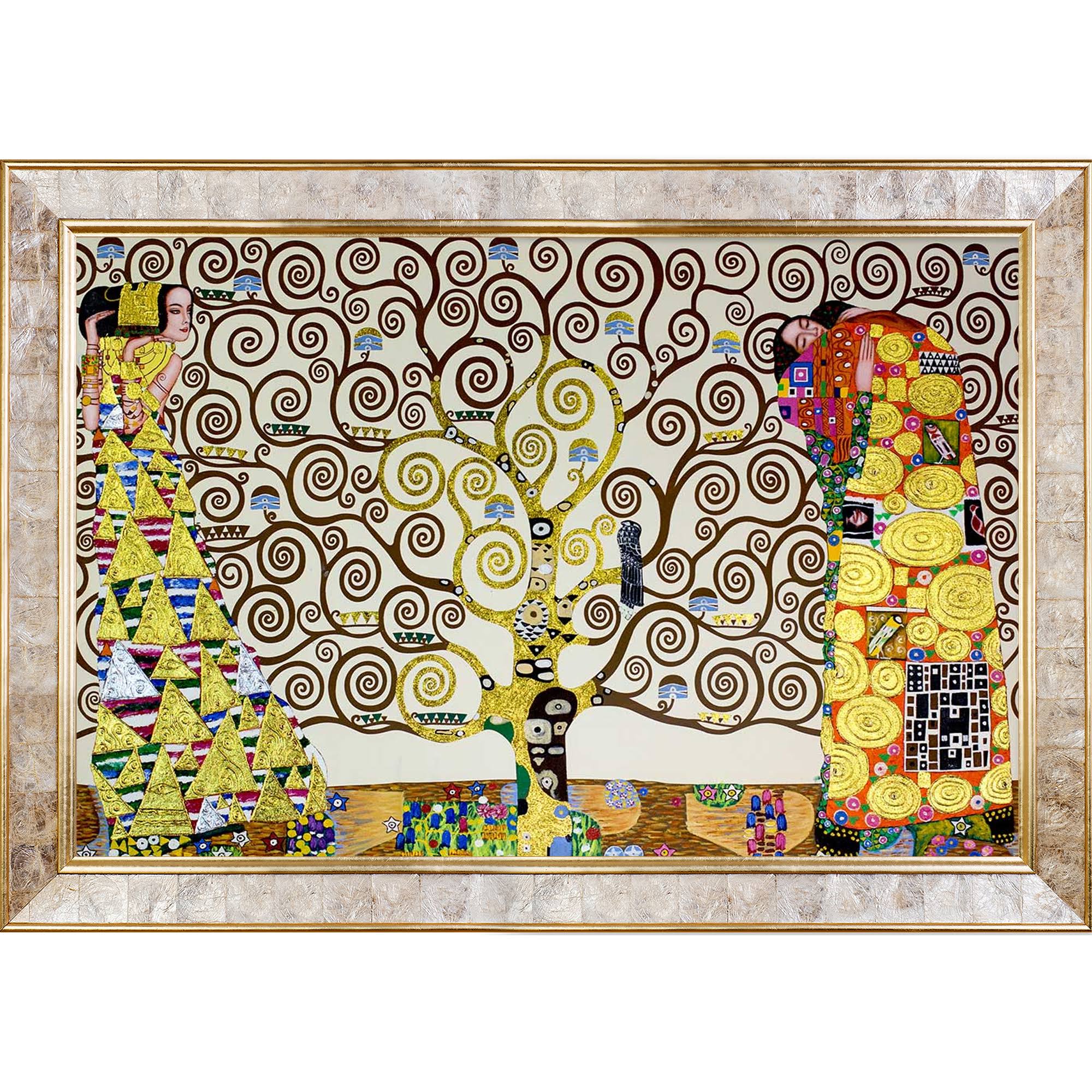 La Pastiche Gustav Klimt &The Tree of Life, Stoclet Frieze, 1909& (Luxury Line) Hand Painted Oil Reproduction