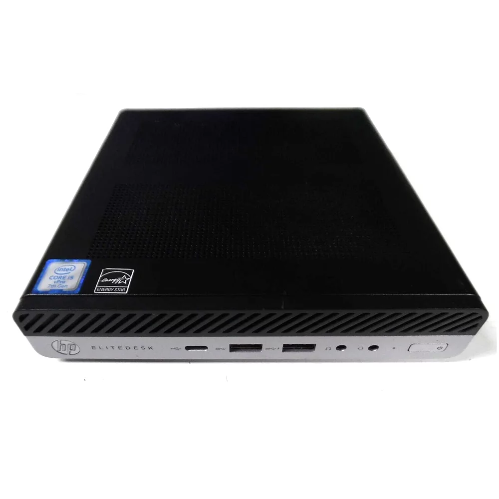 HP EliteDesk 800 G3 Micro Desktop Computer Intel Core i5-6500T 2.5GHz 8GB RAM 256GB SSD Keyboard and Mouse Wi-Fi Dual 22" LCD Monitors Windows 10 Pro PC
