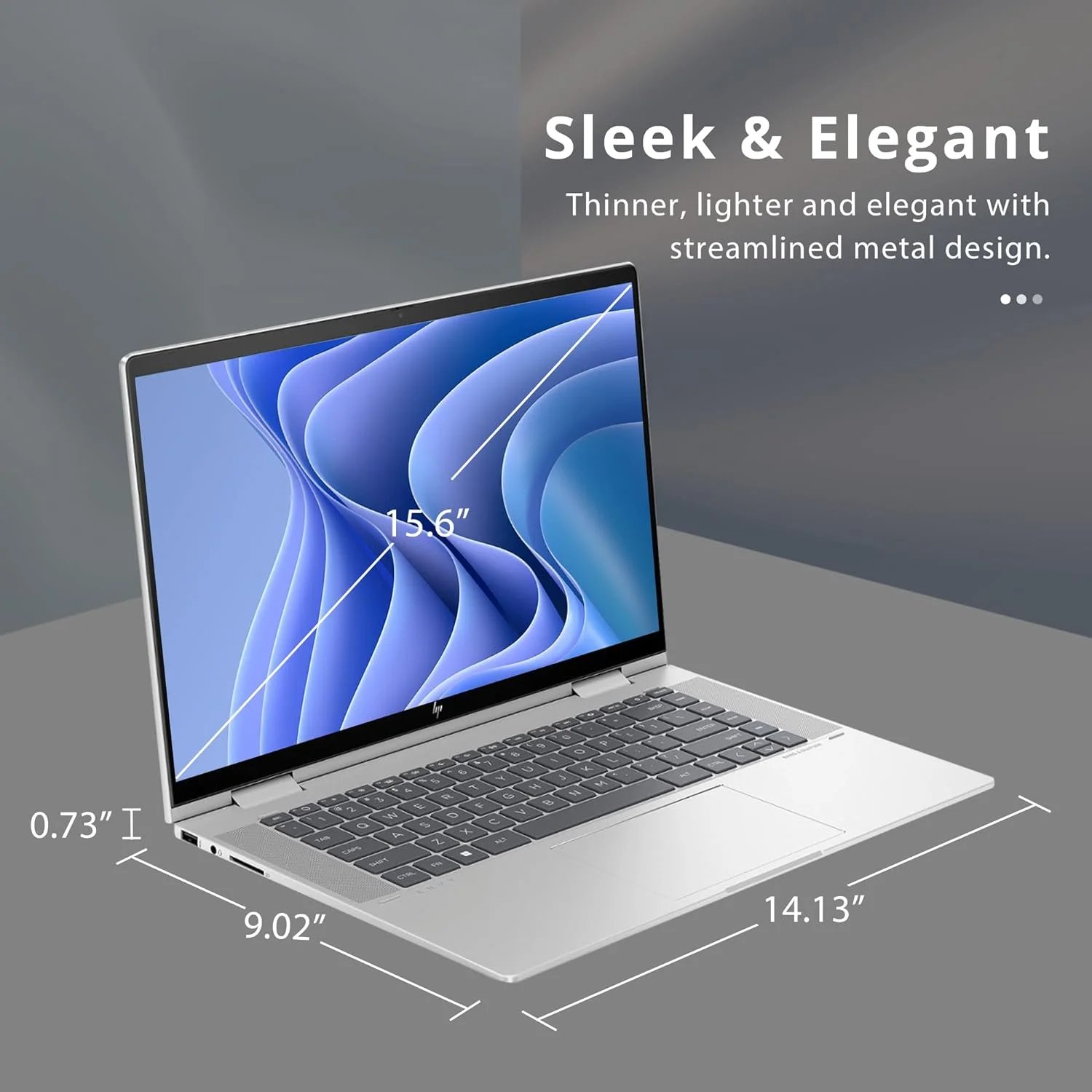 HP Envy x360 2-in-1 15.6" FHD Touchscreen Laptop, Intel Core i7-1355U, 16GB LPDDR5 RAM, 512GB SSD, Intel Iris Xe Graphics, Backlit KB, 5MP IR Camera, Win 11, Silver, Hotface 32GB USB Card