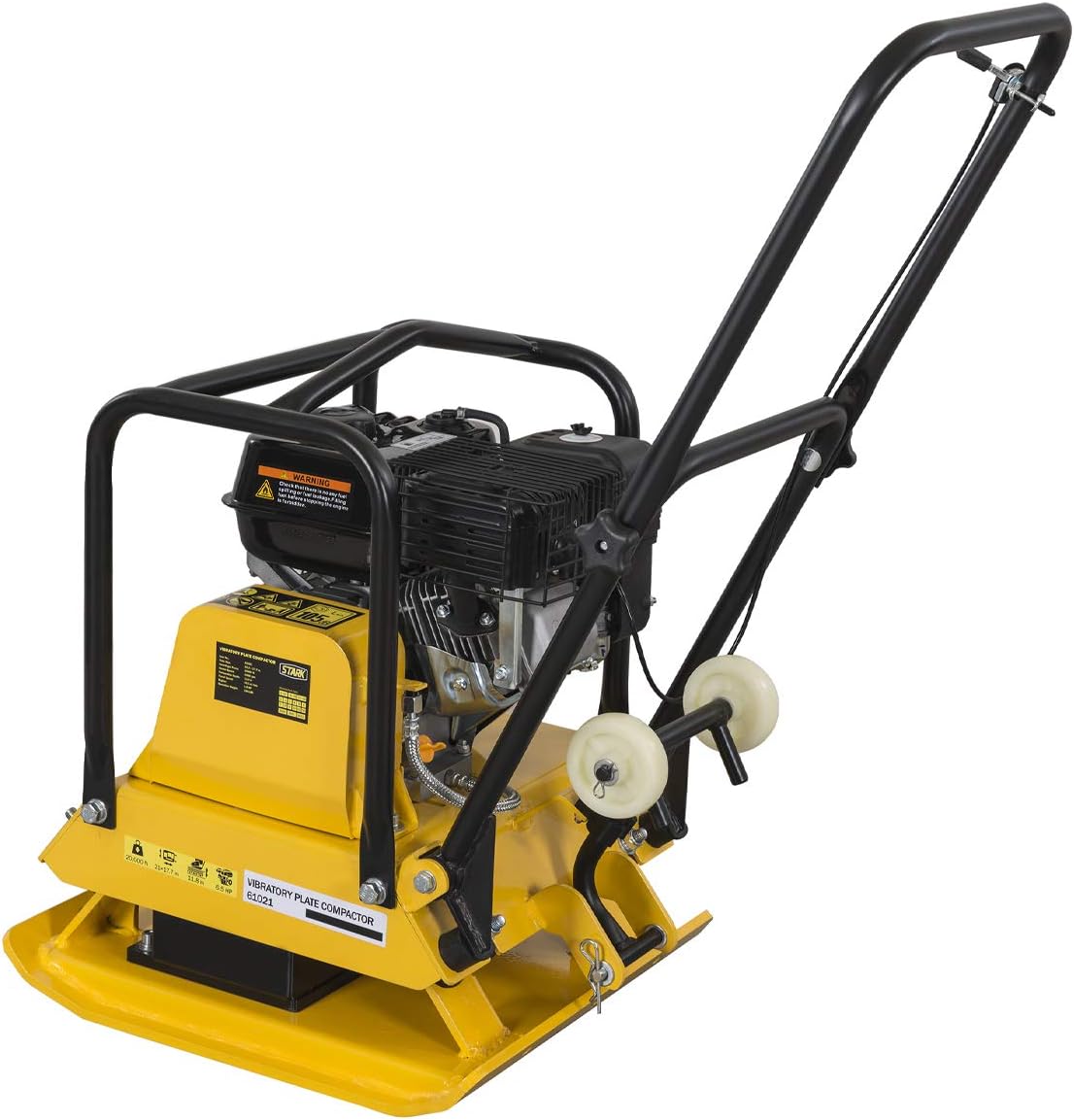 Stark 6.5hp Walk Behind Vibration Compaction Force Plate Compactor 2248lbs Force Foldable Handle Wheel 196cc EPA Engine