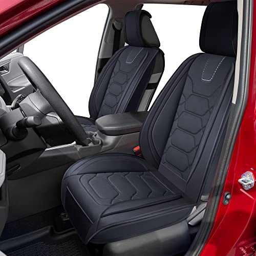 OASIS AUTO Toyota RAV4 Accessories Seat Covers 2013-2025 Custom Fit Leather Cover Protector Cushion for RAV-4 (Sport Front Pair, Black&Gray)
