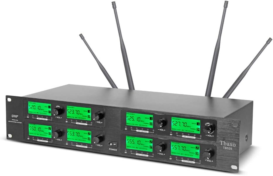 UHF Wireless Microphone System 8 Channel 8 Lavalier Bodypacks 8 Lapel Mic 8 Headsets for Karaoke System Church Speaking Conference Wedding Party 3 Year Warranty