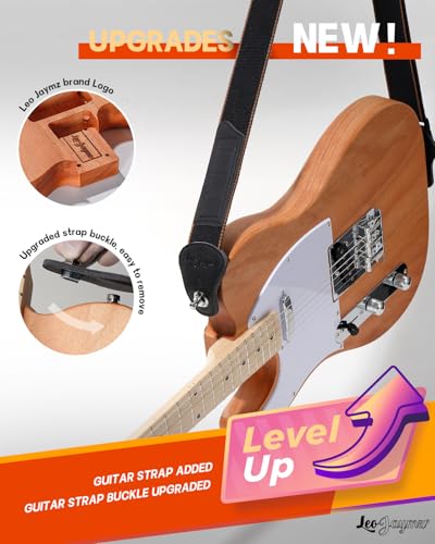 Leo Jaymz DIY Single Cut Electric Guitar Kits with Mahogany Body and Neck - Rosewood Fingerboard and All Components Included (LP Hollow)