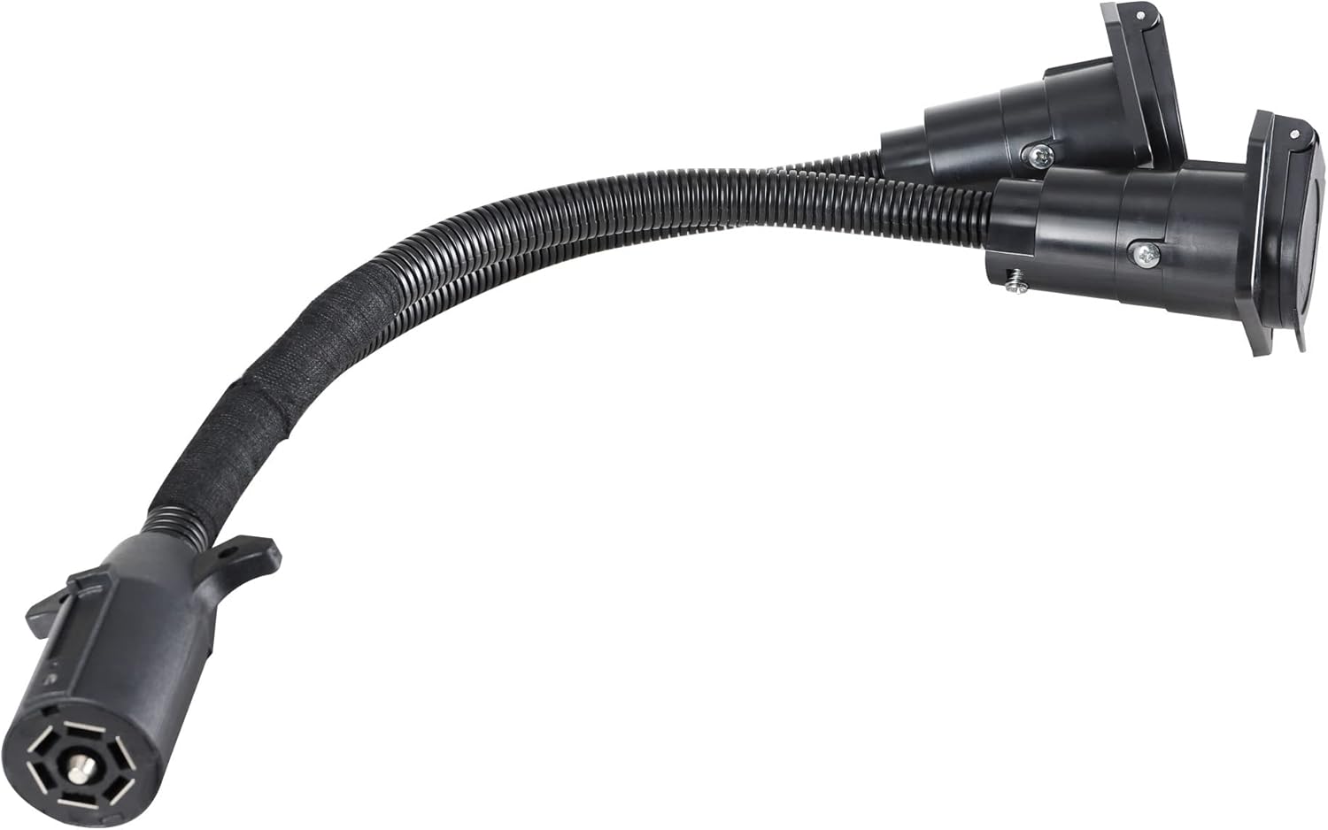 Oyviny 7 Way Y Splitter Trailer Adapter for Pulling Slide in Camper and Trailer, 7 Way Female to Dual 7 Way Male Trailer Connector 20.5 Inches Pack of 2