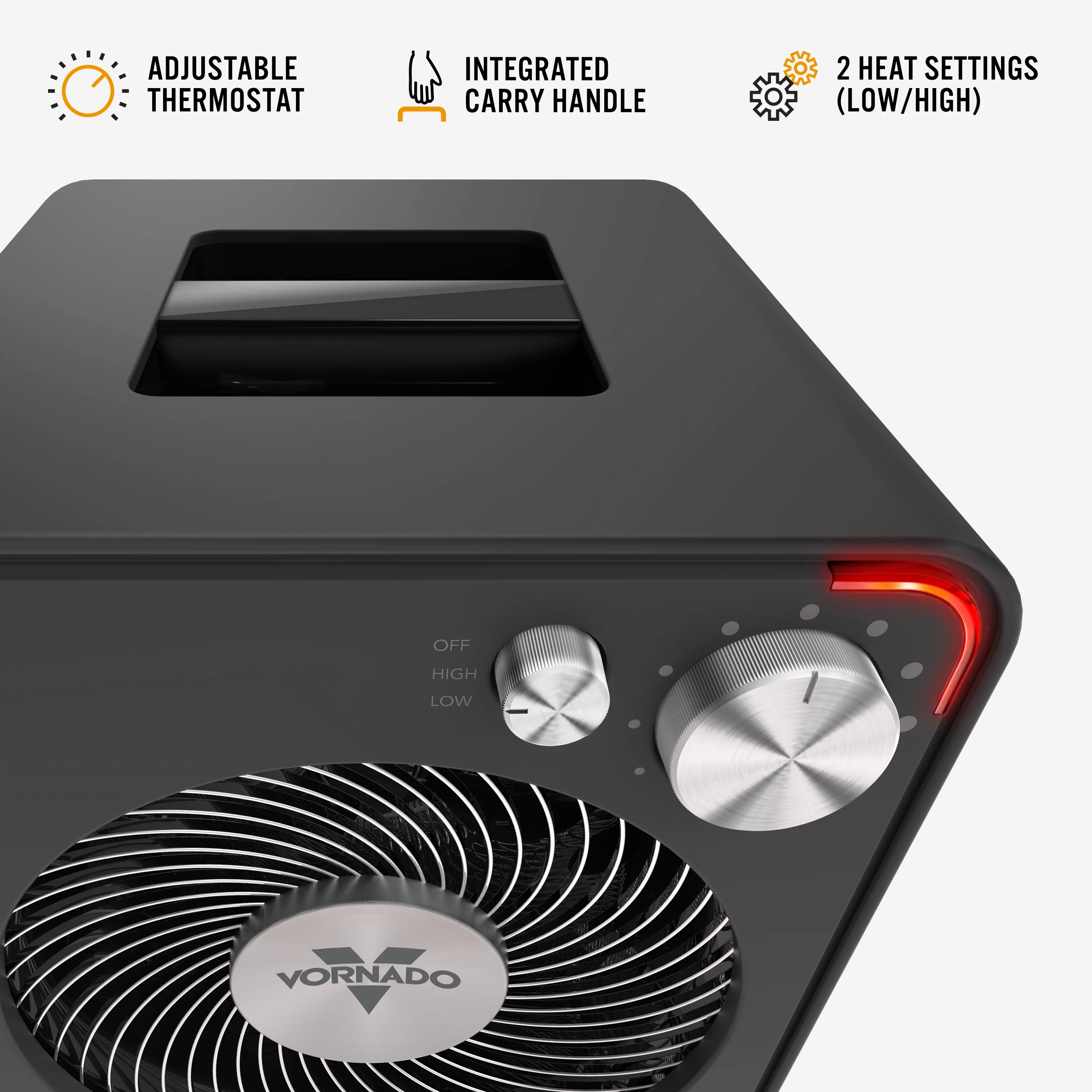 Vornado VMH300 Whole Room Vortex Metal Heater, Black (New)