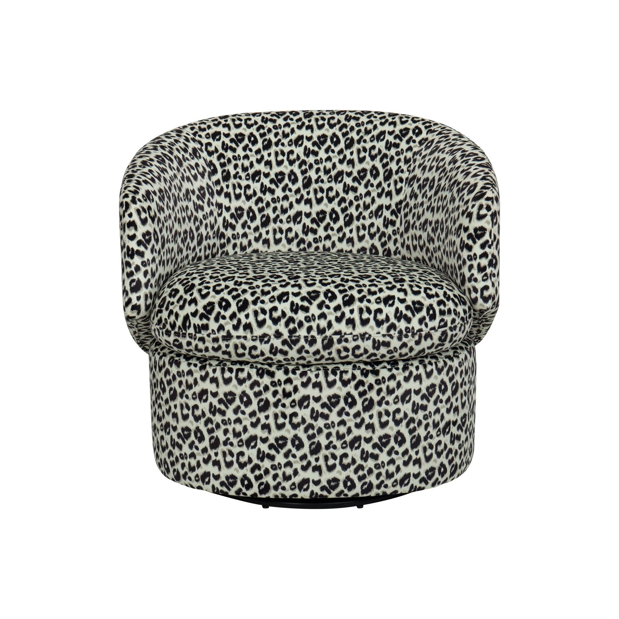Achorn Swivel Barrel Chair - Leopard