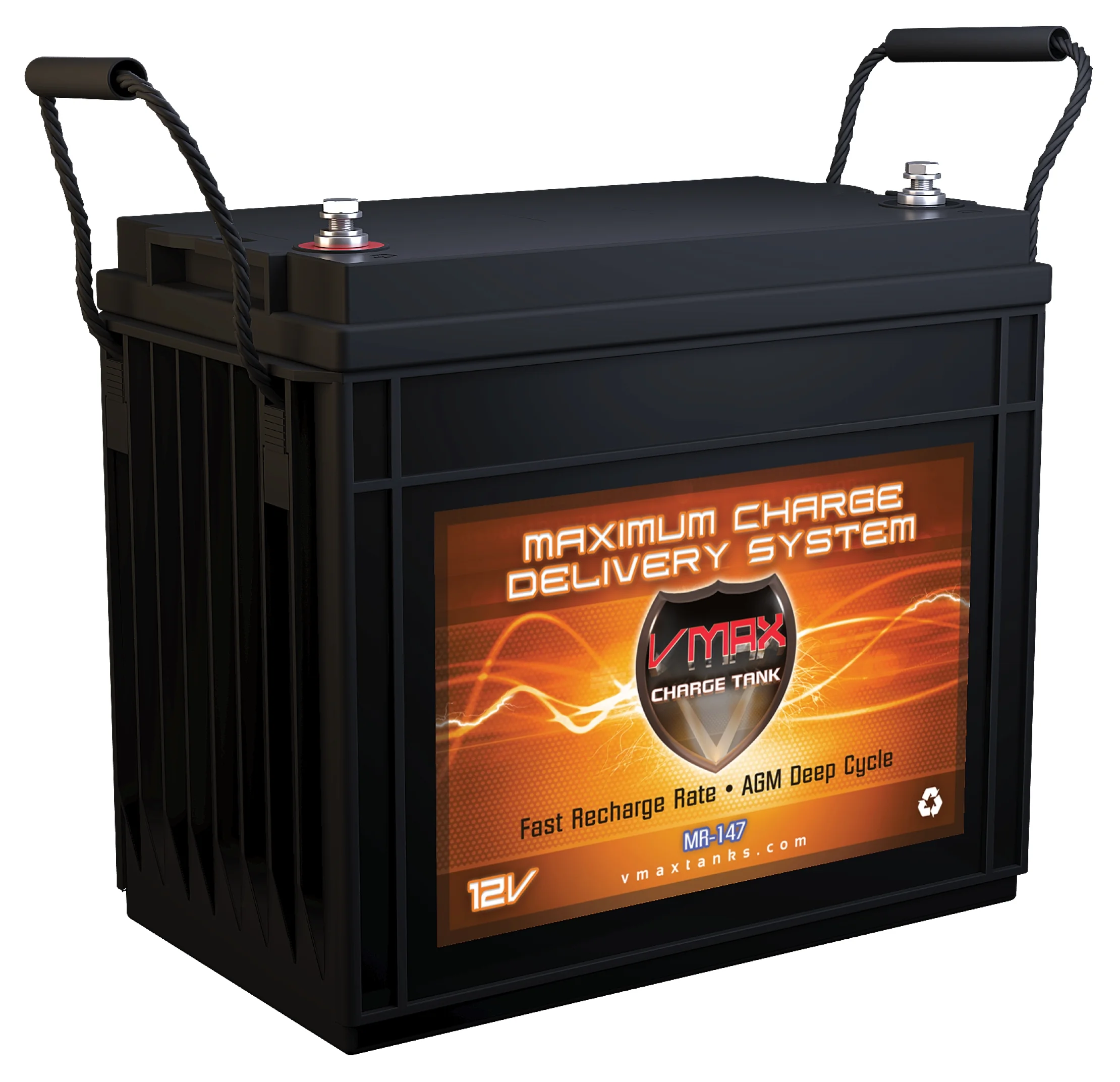 VMAX MR147-155 12V 155Ah AGM Deep Cycle Marine Battery for MotorGuide X3-55FW Hand/Foot Control Pontoon Digital 55lbs 12V Trolling Motor