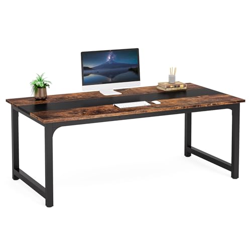 Tribesigns Modern Computer Desk, 63 x 31.5 inch Large Executive Office Desk Computer Table Study Writing Desk Workstation for Home Office, Spliced Desktop, White