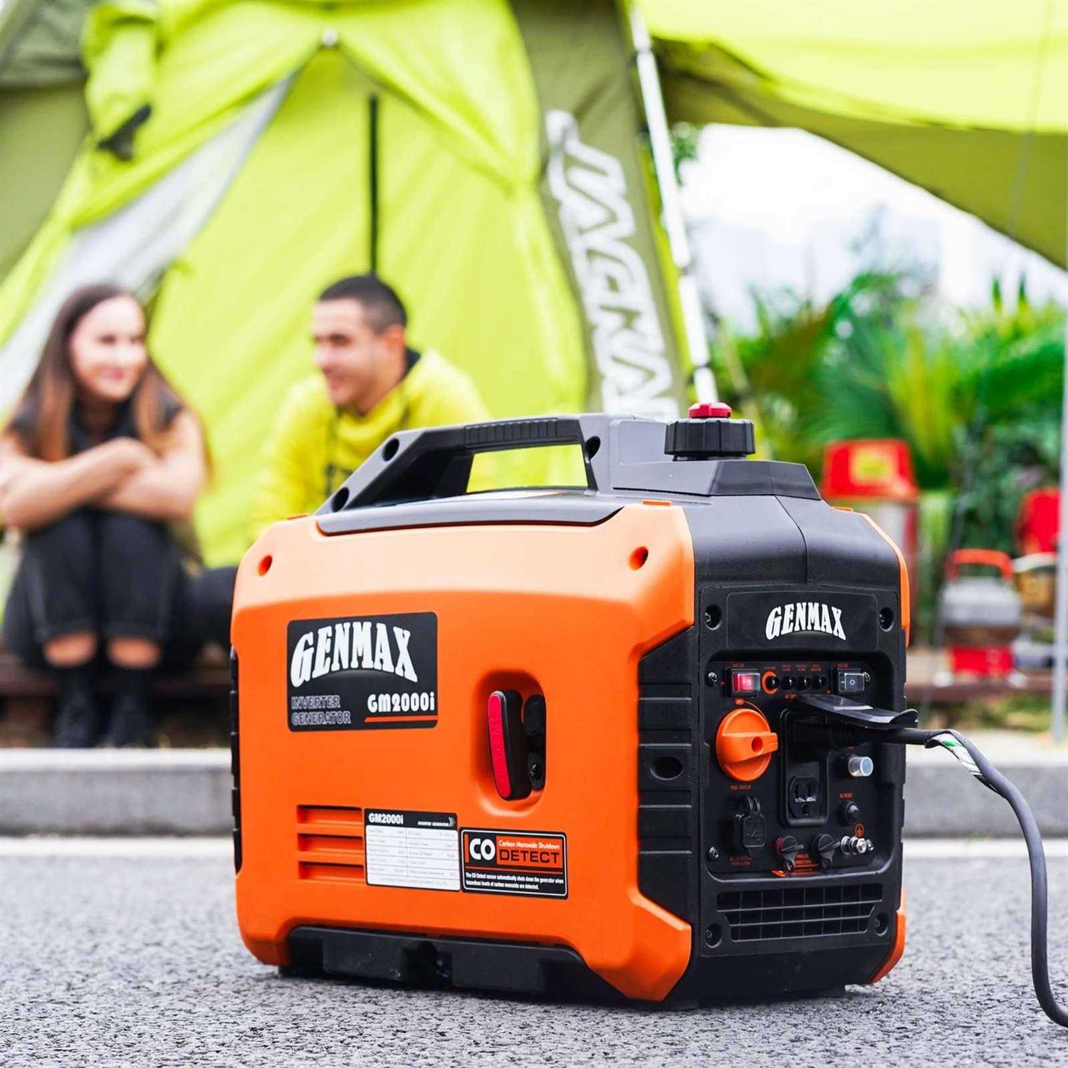 GENMAX 2000 Watt Recoil Start Gasoline Powered Inverter Generator with Super Quiet 79 cc Engine