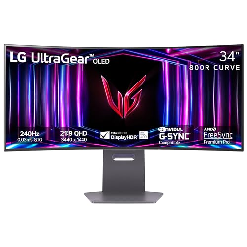 LG 34GS95QE-B 34 Inch Ultragear Curved OLED Gaming Monitor with 4 Year Amber Protection Plan (2024)