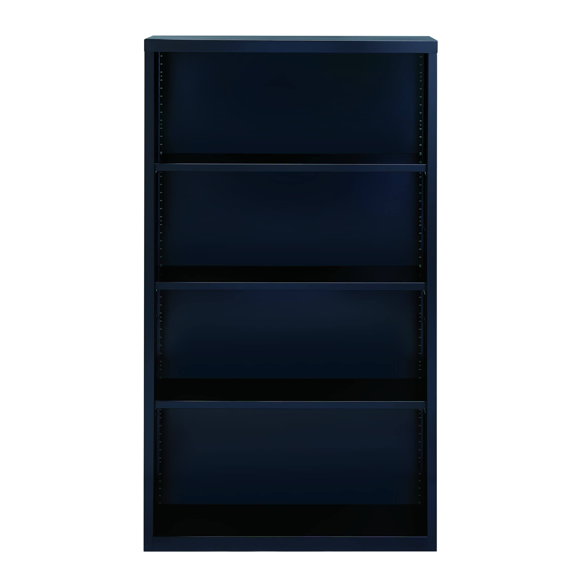 Hirsh 4 Shelf Metal Bookcase in Black