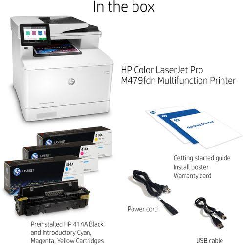 HP - LaserJet Pro M479fdn Color All-in-One Laser Printer - White