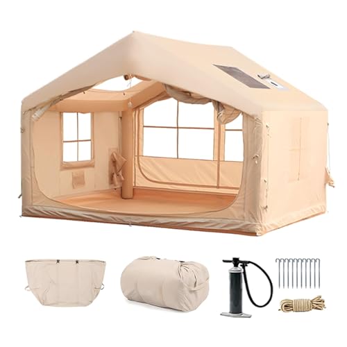 Inflatable Tent for Camping - 6-8 Person Ultra-Quick Setup Blow Up Tent,80.73 Square Feets 4 Season Inflatable Tent with Stove Jack, Inflatable Camping Tent Portable for Outdoor, Waterproof