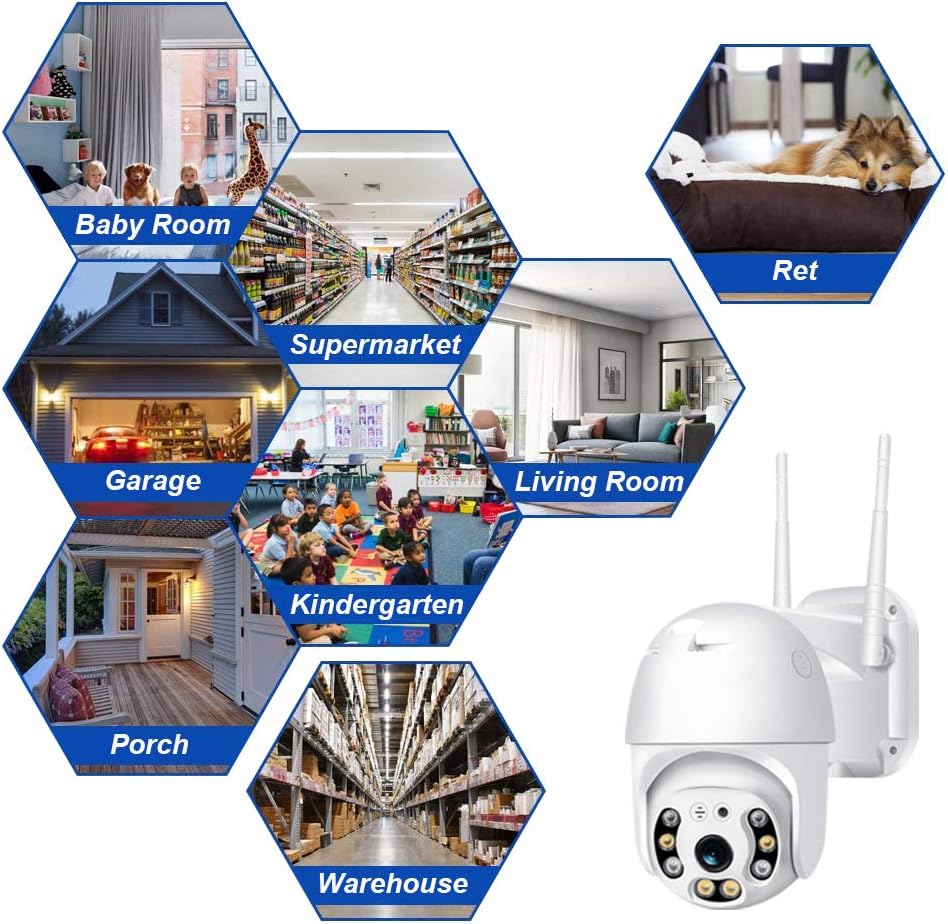 Wireless Security Camera, 2K Home WiFi IP Camera, Pan Tilt Dome Surveillance Camera, Two-Way Audio Motion Detection, Clear Night Vision, Waterproof CCTV Camera, Give Away 32G SD Card. Pack of 2