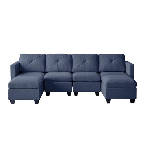 Casa Andrea Milano Modular Sectional Sofa, Boucle Fabric Convertible U Shaped Couch with Storage, 6 Seat Modular Sectional Sofa Couch with Chaise for Living Room, Apartment