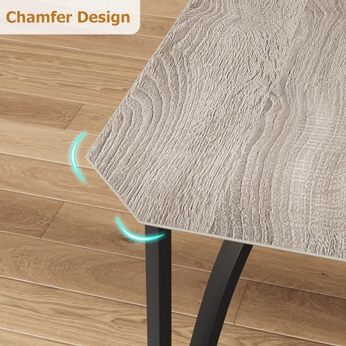 GAOMON Dining Table Set for 2, Kitchen Table and Chairs with Chamfer Design, 3 Piece Dining Room Set with Cushion Seats for Small Spaces, Home Kitchen, Apartment - Rustic Brown