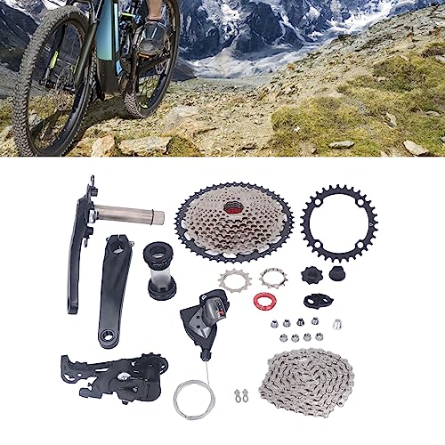 Bicycle Groupset, Aluminum Alloy Bicycle Gear Shifter Kit Bike 10 Speed 50T Flywheel Sprocket Bike Rear Derailleur for Mountain Bike Road Bike