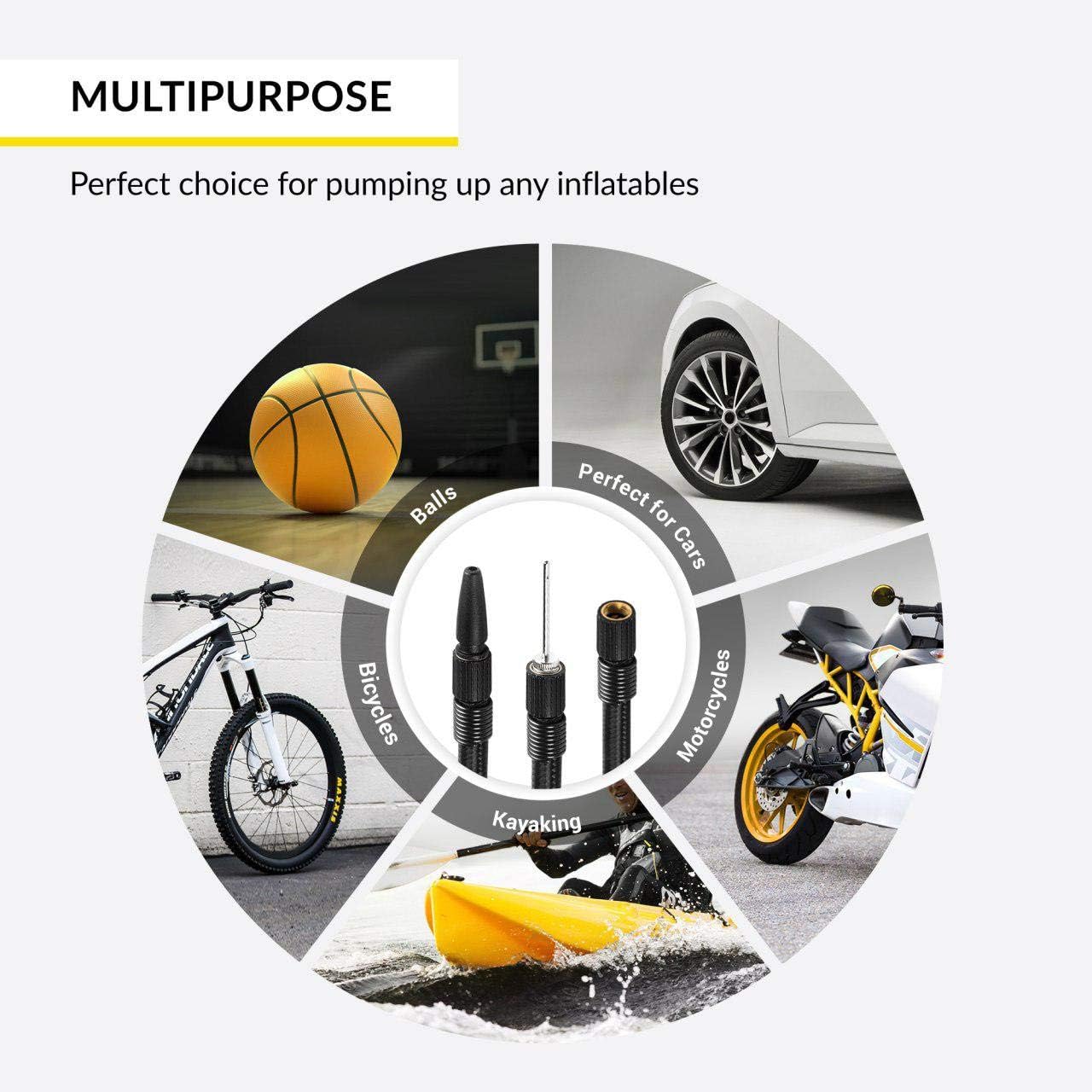 Kensun Model J Tire Inflator AC/DC for Car 12V DC and Home 110V AC Portable Air Compressor Pump for Car, and Other Inflatables Pack of 2