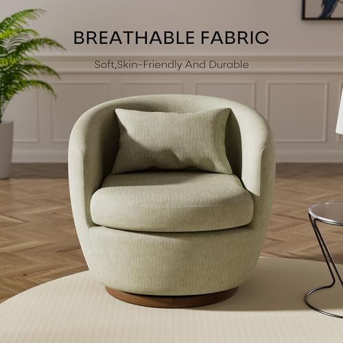 Blue Swivel Barrel Chairs Set of 2, Round Swivel Accent Chair Armchair, Modern Fabric Upholstered 360 Degree Swivel Chairs for Living Room, Bedroom, Office Blue