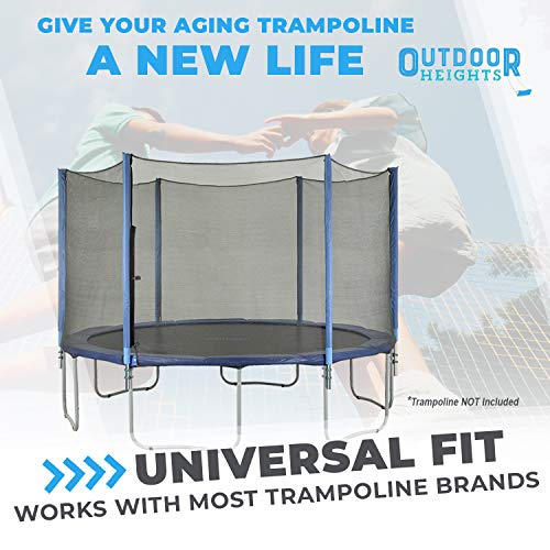 Trampoline Safety Net Enclosure Replacement Set | Net, Poles and Hardware - Universal Net Fits Most Trampoline Brands