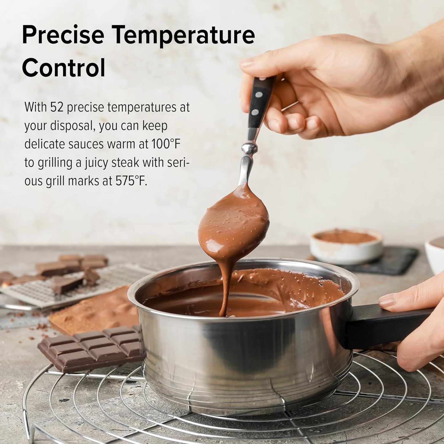 Nuwave Pro Chef Induction Cooktop, Portable, Large 8” Heating Coil, Temp Settings from 100°F - 575°F, Perfect for Commercial & Professional Settings, NSF-Certified, Shatter-Proof Ceramic Glass Surface