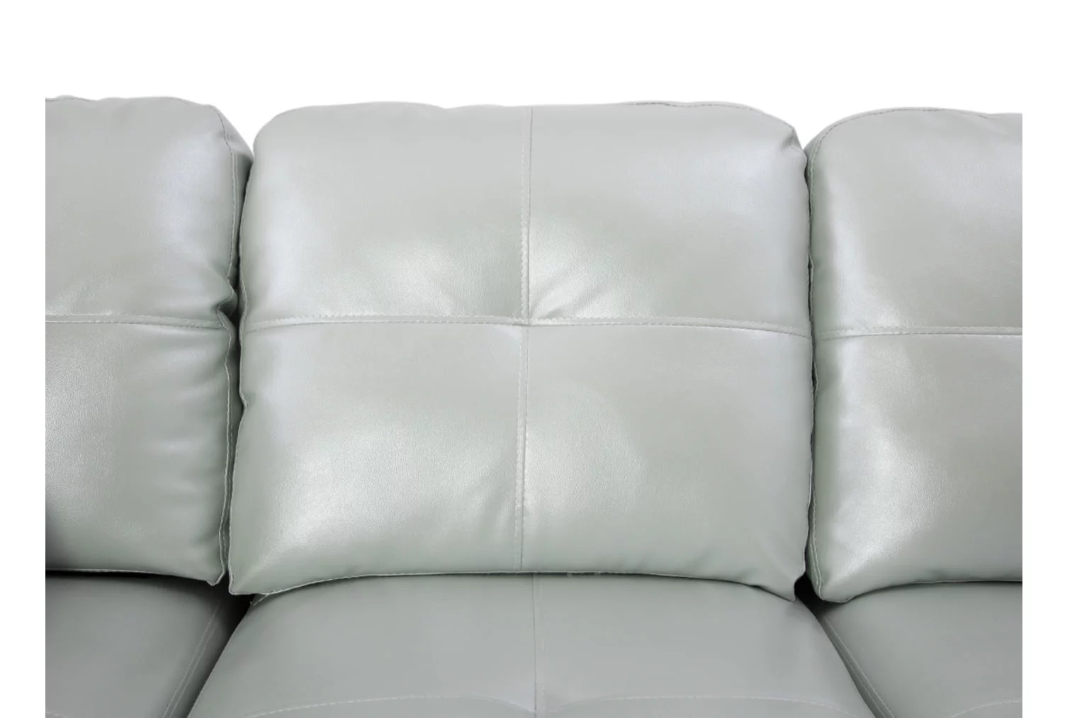 Ainehome Furniture Silver Green Leather Sectinal Sofa Set, L-Shaped Modern & Contemporary Sofa with Chaise Storage Ottoman for Living Room Furniture - Left Hand Facing