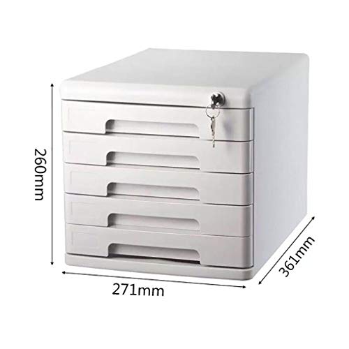 Desktop File Cabinet, Office Storage Box with Lock/Blank Label, 5-Layer Drawer Storage Organization-2Color (A1)