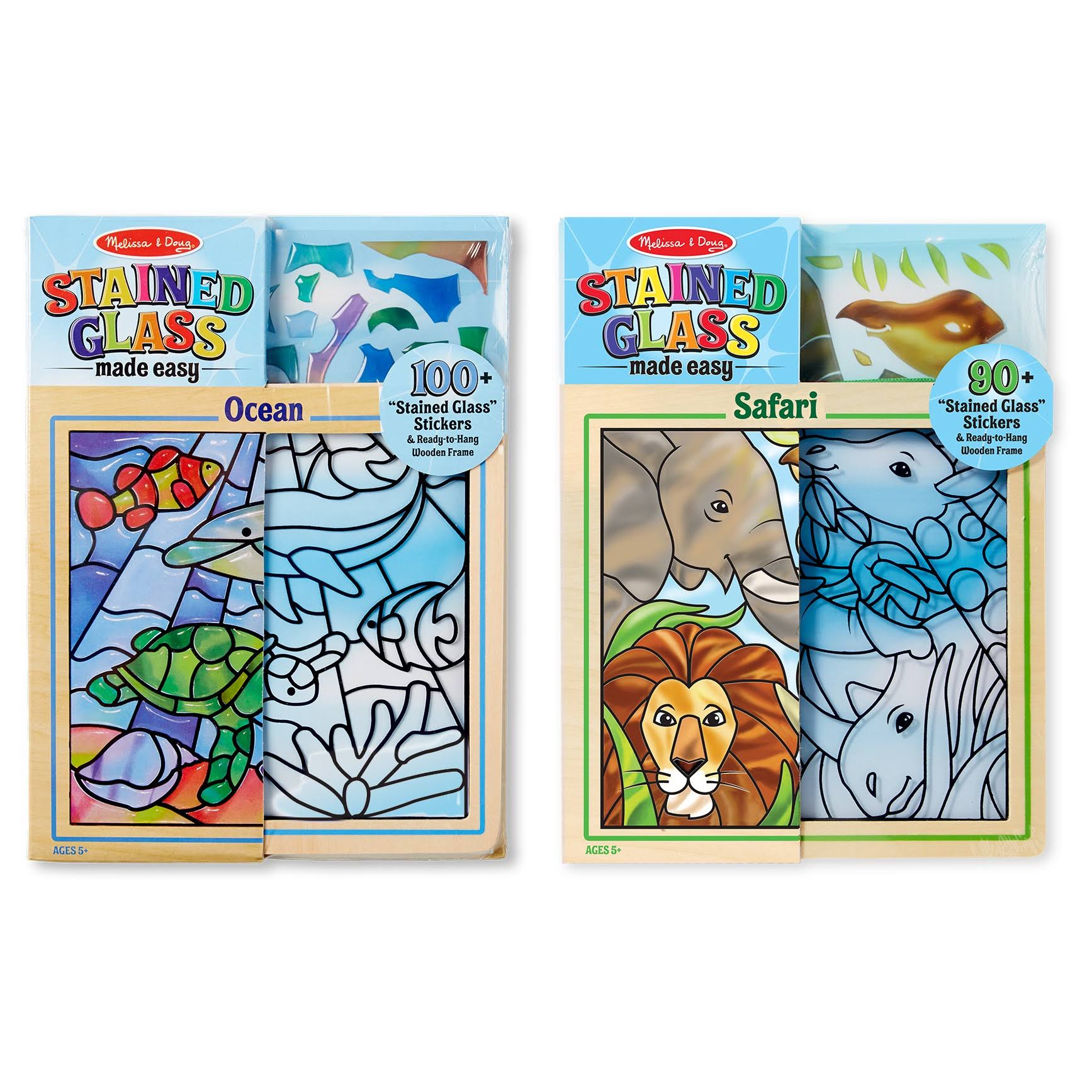 Melissa u0026 Doug Stained Glass Made Easy Activity Kits Set: Ocean and Safari
