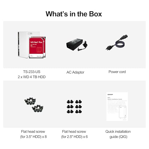 QNAP 4 Bay NAS with 12TB Storage Capacity, Preconfigured RAID 5 Seagate IronWolf Drives Bundle, 2.5GbE Ports (TS-433-4G-44ST-US)