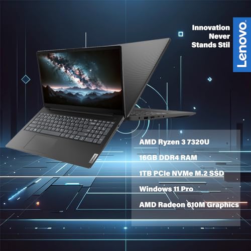 Lenovo Business Laptop, 15.6" FHD Display, AMD Ryzen 3 7320U Processor, 16GB RAM, 512GB PCIe SSD, Long Battery Life, Military-Grade Durability, RJ-45, USB-C, Windows 11 Pro (Renewed)