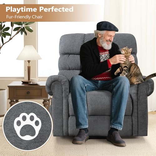 ANJ Large Power Lift Recliner Chair with Massage and Heat for Elderly Big People, Electric Wide Recliners, Heavy Duty and Safety Motion Fabric Reclining Mechanism with USB Ports, Side Pocket, Camel