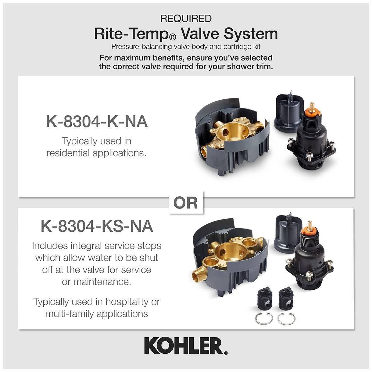 Kohler K-TLS22027-4 Tempered Tub and Shower Trim Package - Matte Black