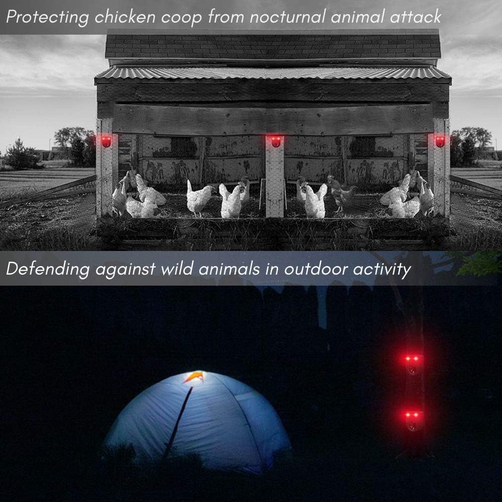 LOMEREY Pack of 8 Solar Powered Deer Chaser Light Predator Eye Nocturnal Animal Deterrent Scares Coyote Fox Racoon Skunk Nighttime Animal from Garden, Yard, Chicken Coop Pack of 2