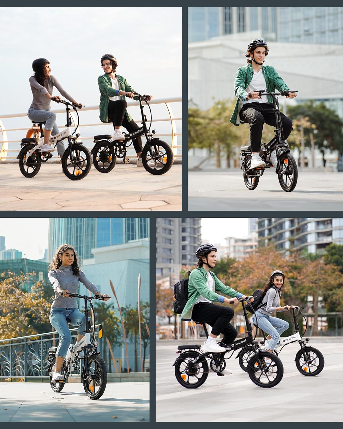 isinwheel U3 16" Foldable Electric Bike Adults, 500W Electric Bicycle, Front Fork Suspension, 19 MPH, UP to 45 Miles Folding Ebike, Suitable for Leisure Riding&Commuting, UL2849 Certified (White)