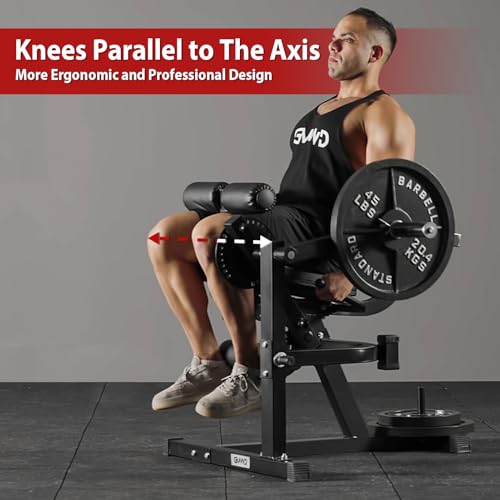 GMWD Leg Extension and Curl Machine, Lower Body Special Leg Machine, Adjustable Leg Exercise Bench with Plate Loaded, Leg Rotary Extension for Thigh, Home Gym Weight Machine