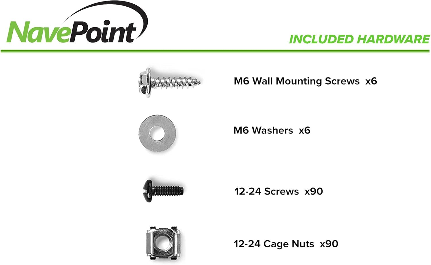 NavePoint 15U Wall-Mount Open Frame Network Equipment Rack, 24.81 Inch Depth, AV Rack, Home Network, 19" Rack-Mount Equipment, Includes Built-in Cable Management Slots, Server Rack, Steel, Black
