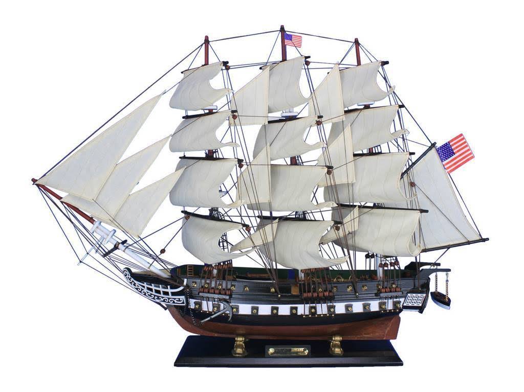 Hampton Nautical Wooden USS Constitution Tall Model Ship, 30x22