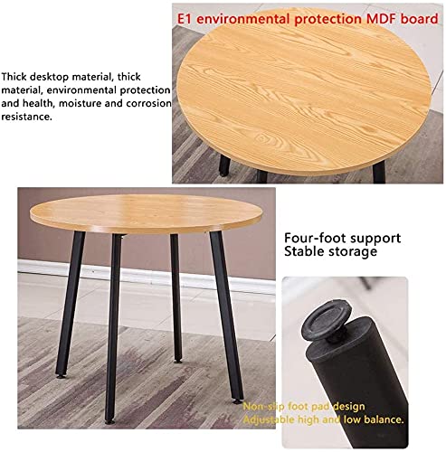 Small Apartment Dining Table W/Chair - Save Space Coffee Tables and Chairs 4 Casual Restaurants European Simplicity 4 Person PU Leather Chair 80cm Round Table Bedroom Dessert Shop ( Color : White Blue