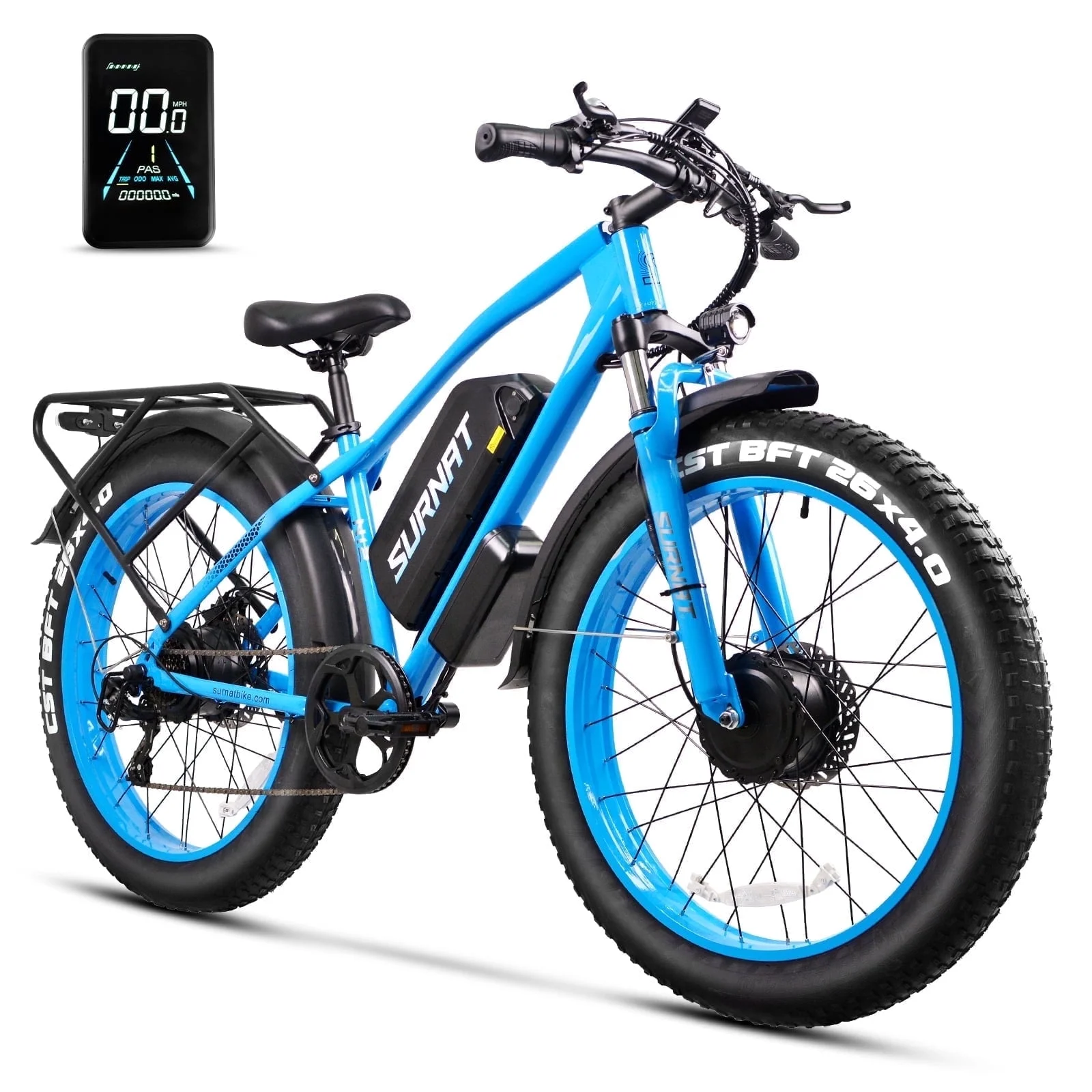 Electric Bike for Adults - Dual Motor AWD 2000W 32MPH Ebike with 48v/22.5Ah Removable Battery, 26x4.0 Fat Tire Mountain Electric Bicycle, Hydraulic Disc Brake E-Bike for Men Women - Curated Treasures Market