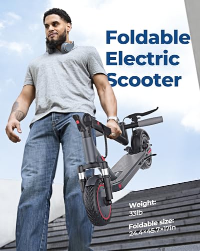 VOLPAM Electric Scooter, 350W/500W, 8.5/10 Tires, 12/21/28 Miles Range, 16/19/22Mph, Folding E-Scooter with Dual Braking