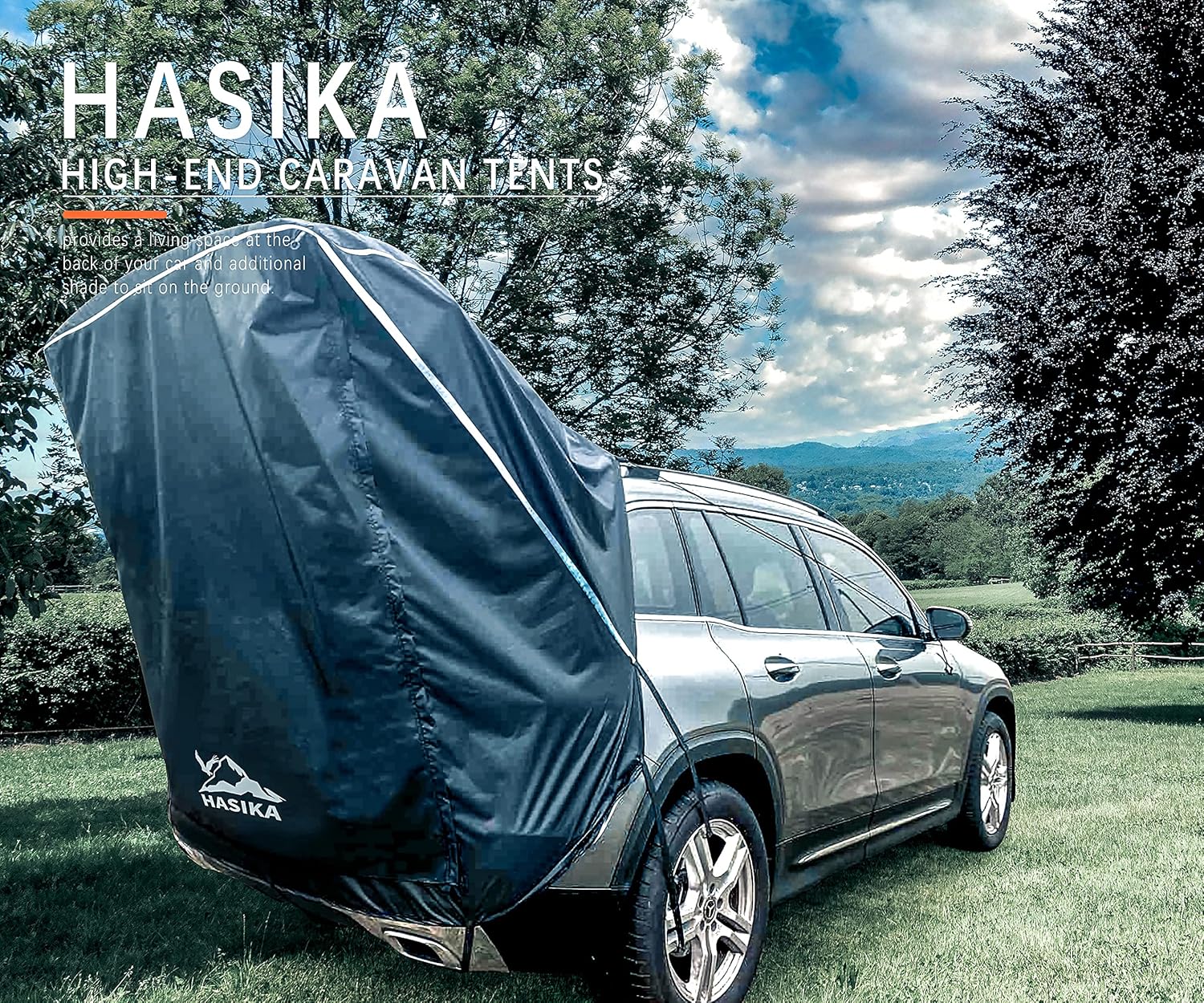 Tailgate Shade Awning Tent for Car Camping Road Trip Essentials Midsize to Full Size SUV Van Waterproof 3000MM Black (Small)