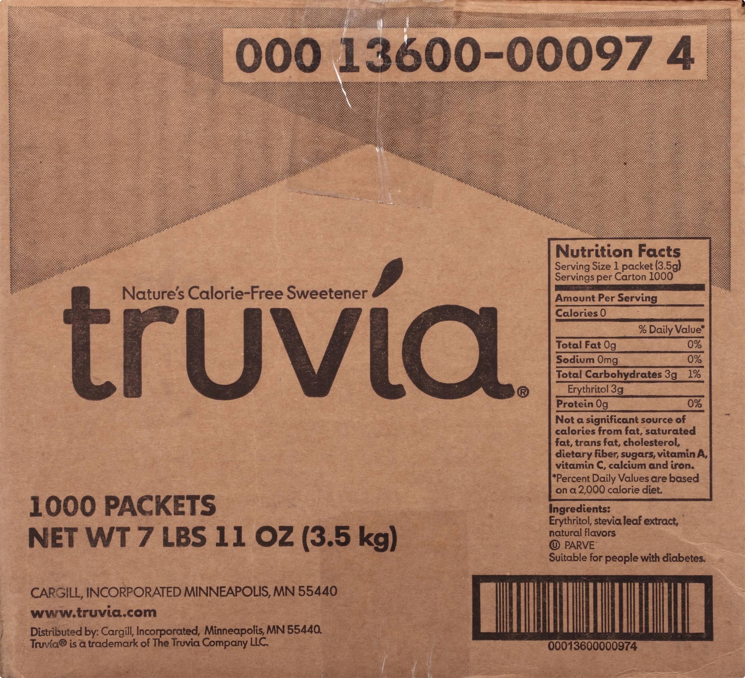 Truvia Natural Sweetener 1000 Packets
