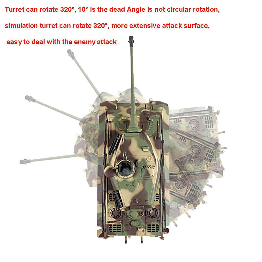 1/16 German Henschel Tiger King Battle Tank 2.4G 360° Rotation Military Tank