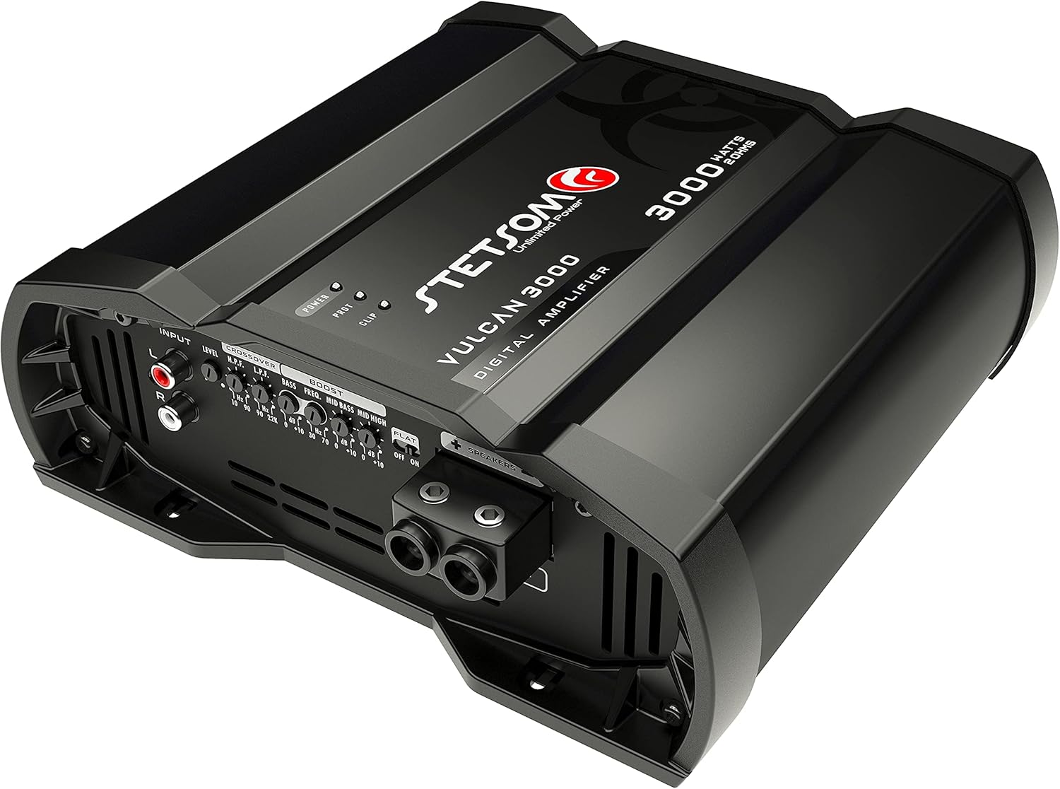 Stetsom Vulcan 3000 2 Ohms Mono Car Amplifier, 3000.1 3K Watts RMS, 2Ω Stable Car Audio, HD Sound Quality, Crossover & Bass Boost, Car Stereo Speaker Subwoofer MD, Smart Coolers