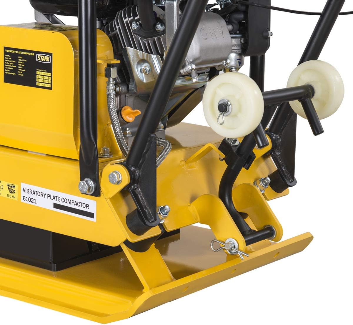Stark 6.5hp Walk Behind Vibration Compaction Force Plate Compactor 2248lbs Force Foldable Handle Wheel 196cc EPA Engine