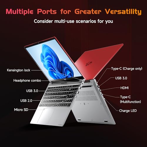 NIMO 15.6 IPS-FHD-Laptop, Intel Pentium 4 Cores N100 8GB RAM 128GB SSD Backlit Keyboard Fingerprint (Beat to i3-1115G4 Up to 3.4GHz) Computer for Student-Home WiFi 6 BT5.2 Win 11