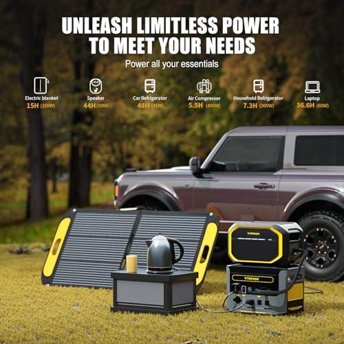 VTOMAN FlashSpeed 1000 Portable Power Station UPS LiFePO4 Battery Generator, 70Min Fully Charged, 1000W(Peak 2000W), 14 Output Ports for Vehicle Emergency, Road Trip, Camping Generator